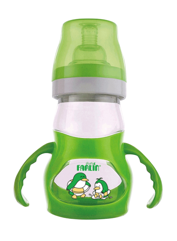 Farlin Angle Feeder Bottle and Nipple with Handle 180ml, Green