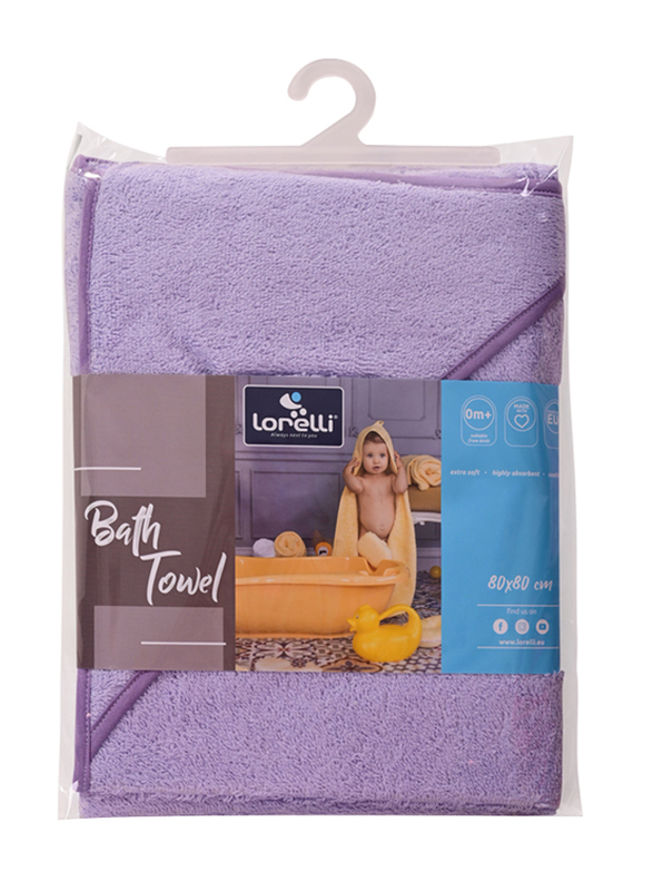 Lorelli Classic Bath Towel, 80 x 80cm, Violet