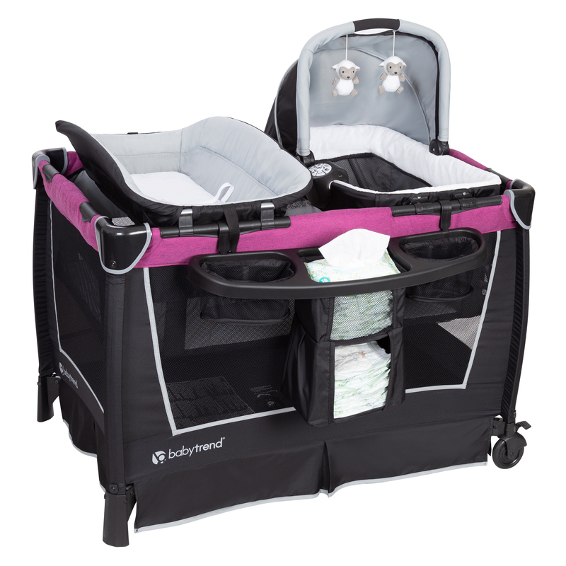 Baby Trend Pathway 35 Jogger Travel System Optic Pink + Sit Right High Chair Paisley + Retreat Nursery Center  Set, Multicolour