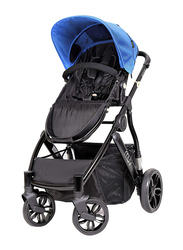 بيبي تريند عربة الأطفال ريس + كرسي السيارة للأطفال + مهد المواليد المحمول، أزرق