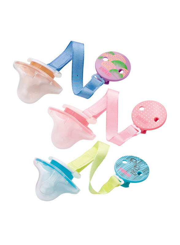 

Farlin 3-Pieces Chu Chu and Chain Pacifier, 6+ Months, Pink/Blue/Yellow