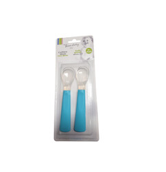 Ultra Flexible Silicone Spoon 2Pcs Sky blue