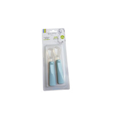 Ultra Flexible Silicone Spoon 2Pcs Baby blue