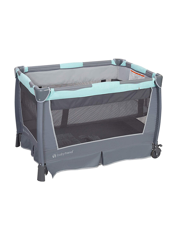 Baby Trend Retreat Nursery Center Play Yard with Bassinet, Hint of Mint, Mint/Black