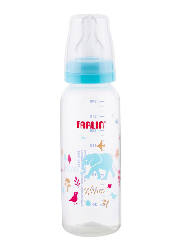 

Farlin Pp Standard Neck Feeder Baby Bottle, 240ml, Blue/Clear