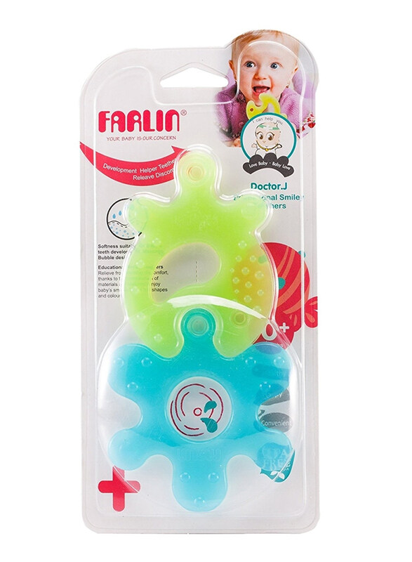 

Farlin Educational Smiley Puzzle Teethers, 0+ Months, Green/Blue