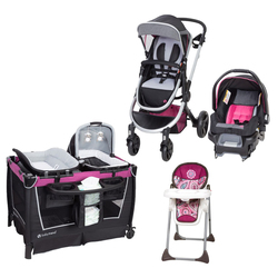 Baby Trend Espy 35 Travel System + Sit Right High Chair Paisley + Retreat Nursery Center  Set, Multicolour