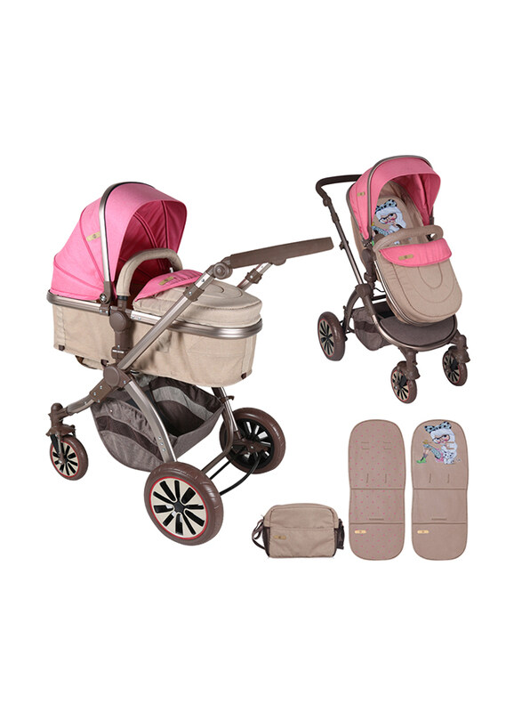 

Lorelli Aurora Fashion Girl Baby Stroller, Pink/Brown
