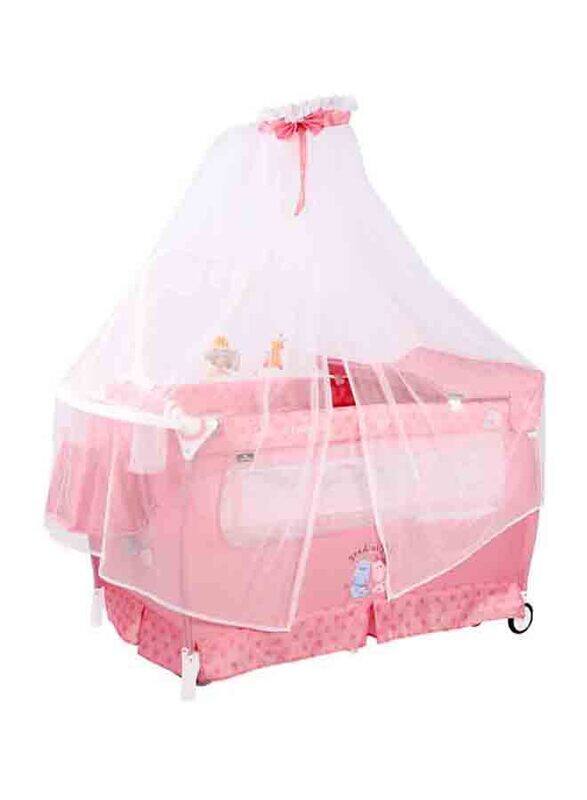 

Lorelli Classic Cot Sleep N Dream Rocker + Baldachin Pink Hippo