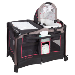 Baby Trend Cityscape Jogger Travel System Rose + Sit Right High Chair Paisley + GoLite ELX Nursery Center Stardust Rose Set, Multicolour