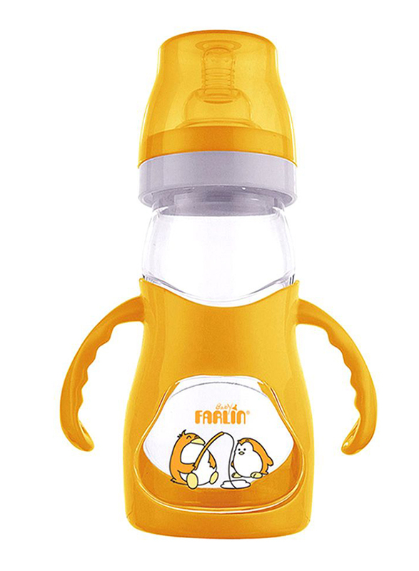 Farlin Angle Feeder Bottle and Nipple with Handle 250ml, Orange
