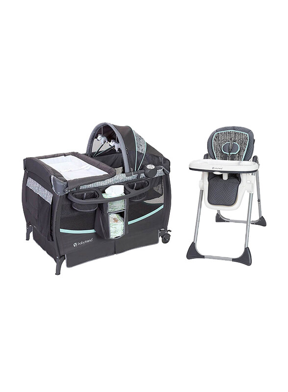 

Baby Trend Deluxe II Nursery Center + TOT Spot 3-in-1 High Chair Set, Ziggy, Grey