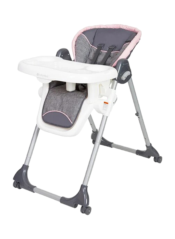 Baby Trend Dine Time 3-in-1 Baby Girls High Chair, Starlight Pink, Grey/Pink
