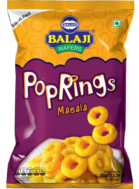 

Balaji Wafers POPRING The Perfect Snack for Crunchy Fun 65gm, Pack of 48