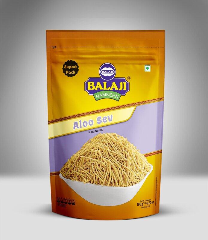 

Balaji Wafers Aloo Sev Crispy Potato Snack for Flavorful Crunch 190gm, Pack of 5