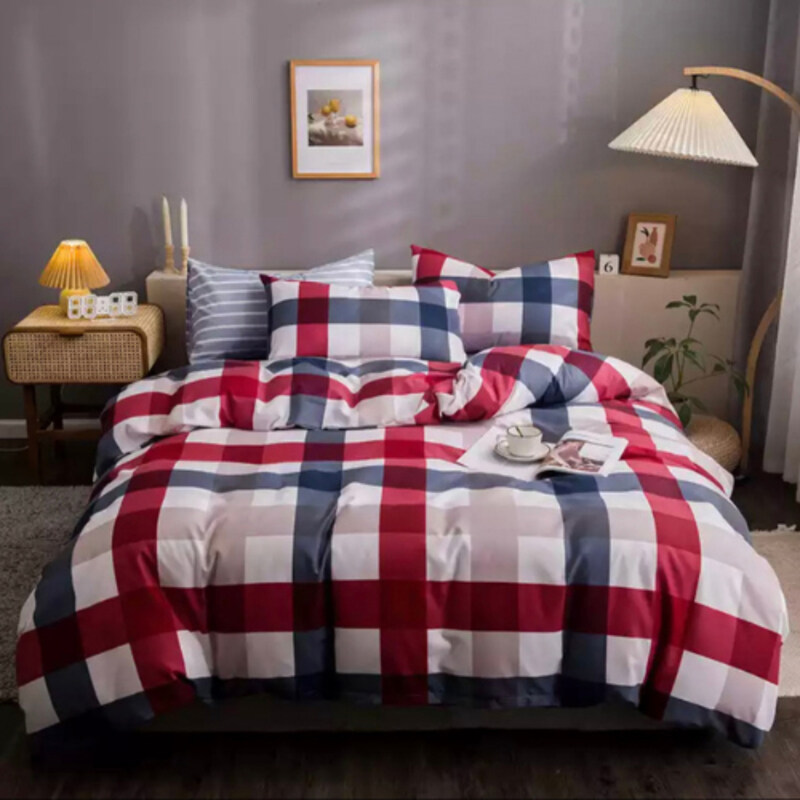 

Luna Home 4-Piece Premium Plain Duvet Cover Set without Filler, 1 Duvet Cover + 1 Fitted Sheet + 2 Pillow Cases, Single, Black