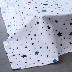 ديلز فور ليس طقم سرير من 4 قطع بتصميم نجوم كبيرة، 1 غطاء لحاف + 1 شرشف بمطاط + 2 غطاء وسادة، أسود، مفرد
