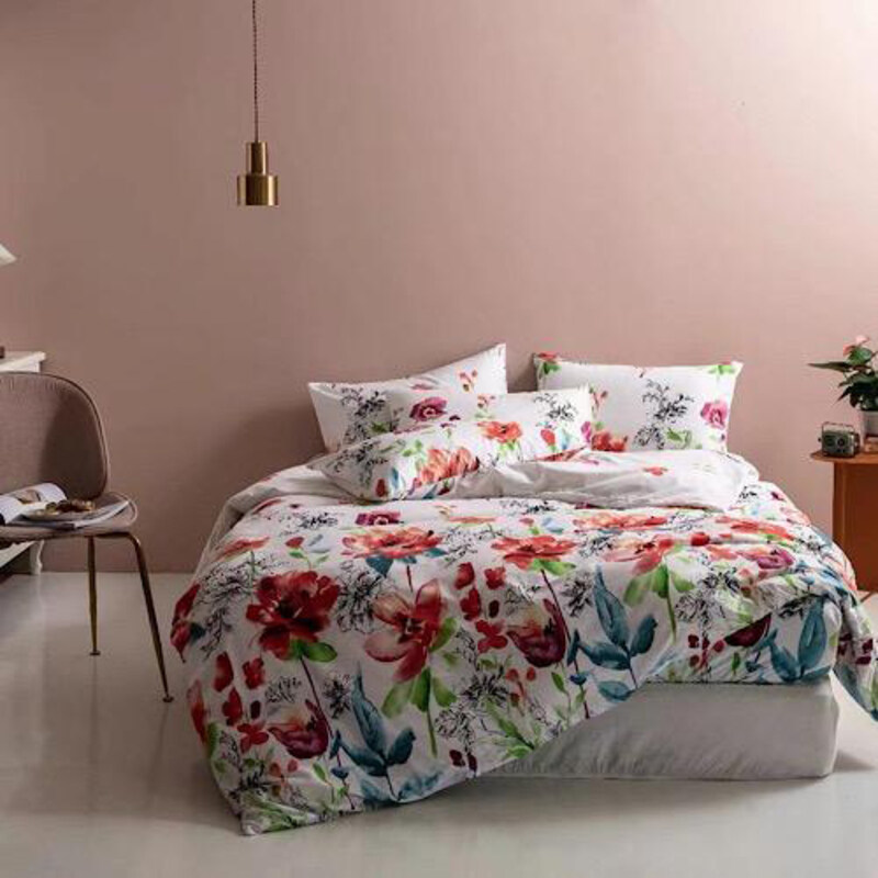 

Deals For Less 6-Piece Delicate Floral Design Bedding Set, 1 Duvet Cover + 1 Fitted Bedsheet + 4 Pillow Covers, White, King