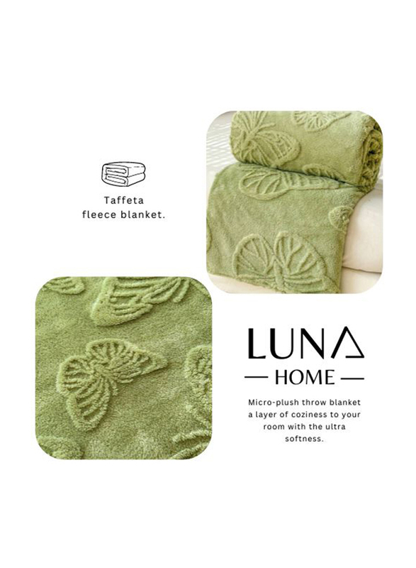 Deals For Less Luna Home 3D Imitation Butterfly Fleece Soft Blanket, Green