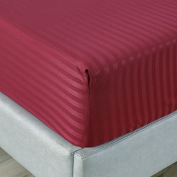 Luna Home 3-Piece Fitted Sheet Set, 1 Fitted Sheet + 2 Pillow Covers, Queen, Berry Red