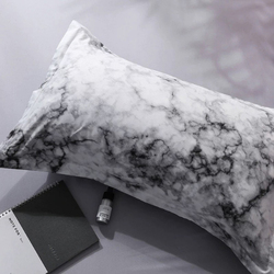 Luna Home 6-Piece Marble Design Bedding Set without Filler, 1 Duvet Cover + 1 Flat Sheet + 4 Pillow Cases, King, Grey