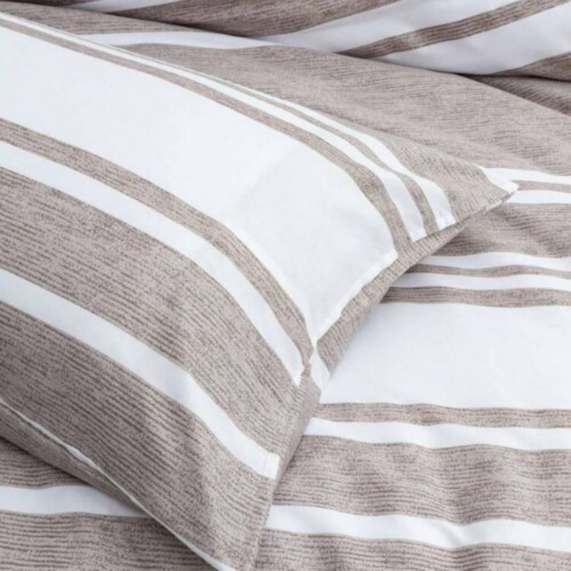 Deals For Less 6-Piece Luna Home Premium Satin Stripe Duvet Cover Set, 1 Duvet Cover + 1 Fitted Sheet + 4 Pillow Covers, King, Dark Blue