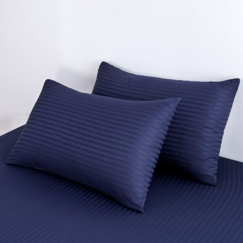 Luna Home 3-Piece Fitted Sheet Set, 1 Fitted Sheet + 2 Pillow Covers, Queen, Dark Blue