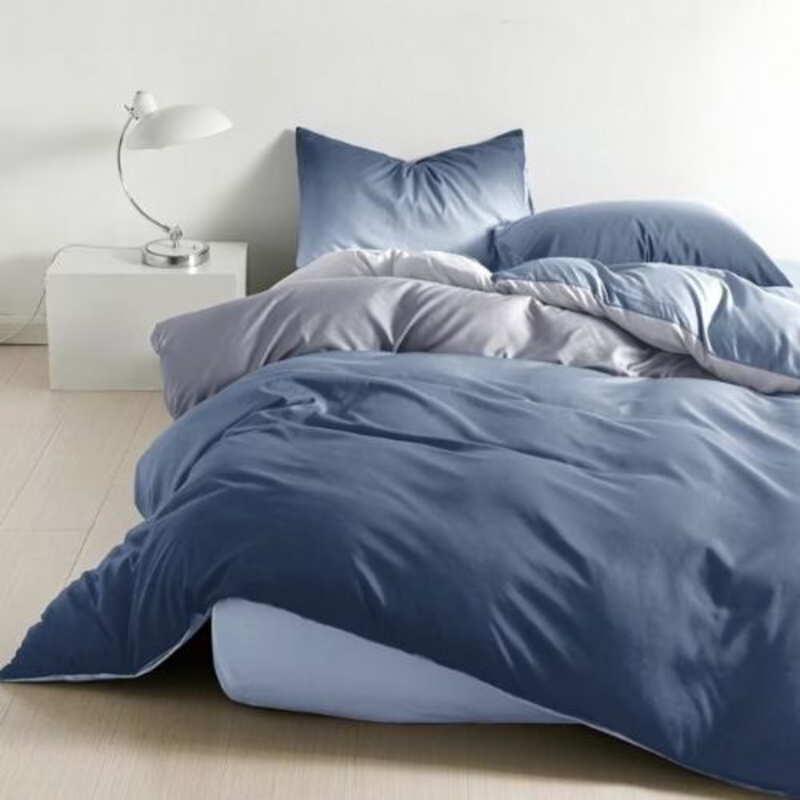 Luna Home 6-Piece Duvet Cover Set, 1 Duvet Cover + 1 Fitted Sheet + 4 Pillow Covers, King, Ombre Blue