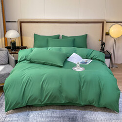 Luna Home Premium Quality Basic Double/Queen Size 6 Pieces, Duvet Cover Set, Green