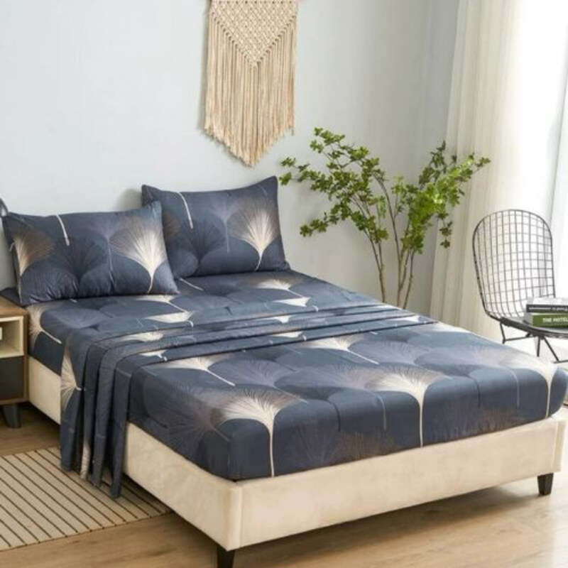 

Luna Home 4-Piece Bedsheet Set, 1 Fitted Sheet + 1 Flat Sheet + 2 Pillow Cases, Brown