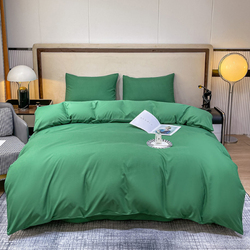 Luna Home Premium Quality Basic Single Set of 4 Pieces, Duvet Cover Set, Green