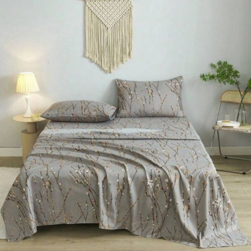 

Luna Home 4-Piece Bedsheet Set, 1 Fitted Sheet + 1 Flat Sheet + 2 Pillow Cases, Multicolour