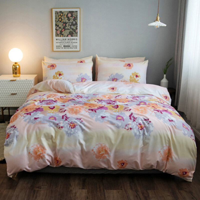

Deals For Less Luna Home 6-Piece Flower Design Bedding Set, Without Filler, 1 Duvet Cover + 1 Flat Sheet + 4 Pillow Cases, Queen/Double, White