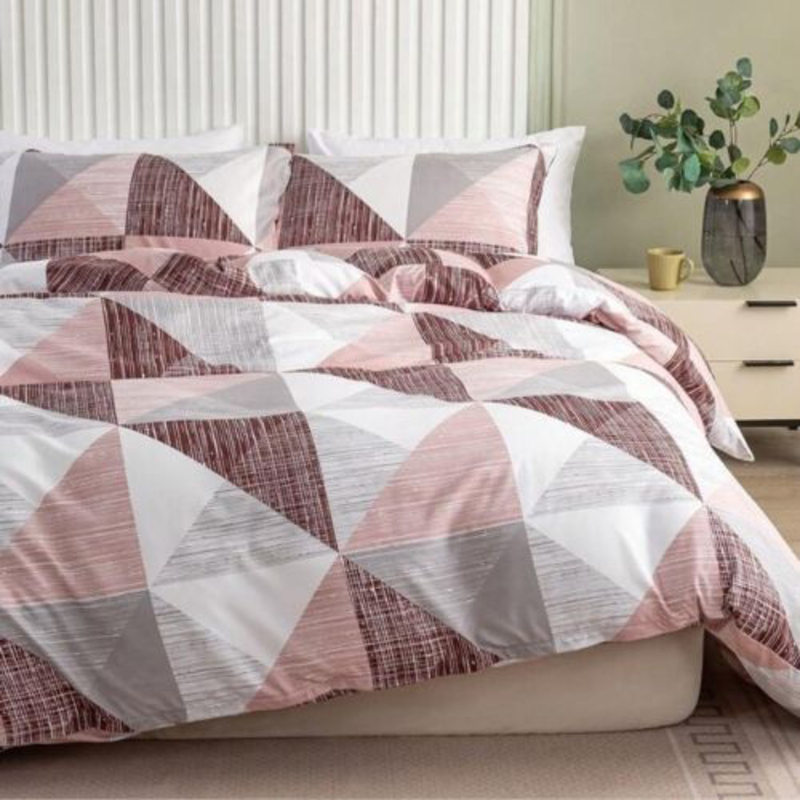 Deals For Less 4-Piece Luna Home Stripe Design Bedding Set, 1 Duvet Cover + 1 Fitted Sheet + 2 Pillow Covers, Single, Light Brown