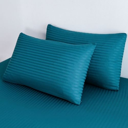 Deals For Less 6-Piece Luna Home Stripe Design Duvet Cover Set, 1 Duvet Cover + 1 Flat Sheet + 4 Pillow Covers, Queen, Green