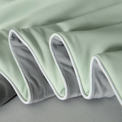 Luna Home 3-Piece Icy Silky Summer Cool Quilt Set, 1 Quilt + 2 Pillow Covers, Green/Grey, One Size