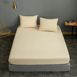 ديلز فور ليس طقم شرشف سرير من 3 قطع، 1 شرشف بمطاط + غطاء وسادة، مزدوج، أصفر فاتح