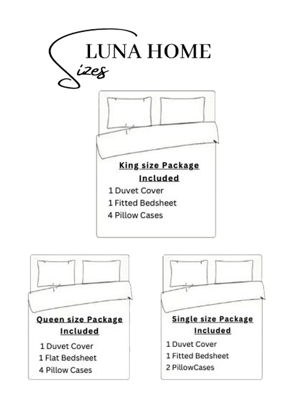 Deals For Less Luna Home 6-Piece Blue Floral Design Duvet Cover Set, 1 Duvet Cover + 1 Fitted Sheet + 4 Pillow Cases, King, Blue