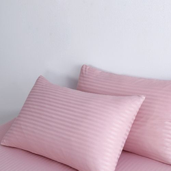 Deals For Less 6-Piece Luna Home Silky Satin Plain Duvet Cover Set, 1 Duvet Cover + 1 Fitted Sheet + 4 Pillow Covers, King, Pink