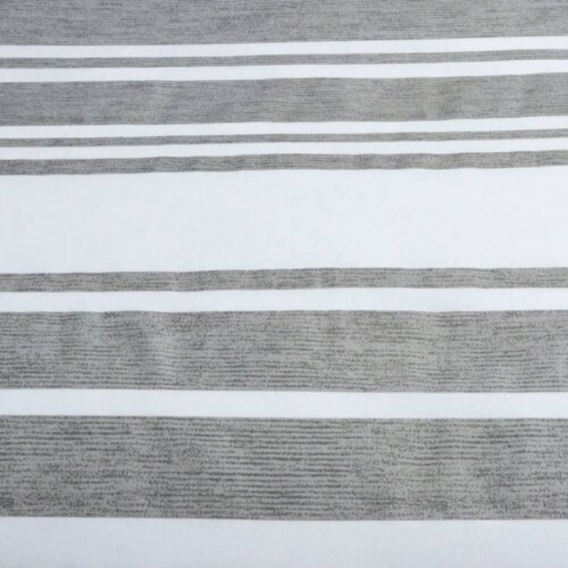 Deals For Less Luna Home 6-Piece Stripe Design Bedding Set, 1 Duvet Cover + 1 Flat Sheet + 4 Pillow Cases, King Size, Grey