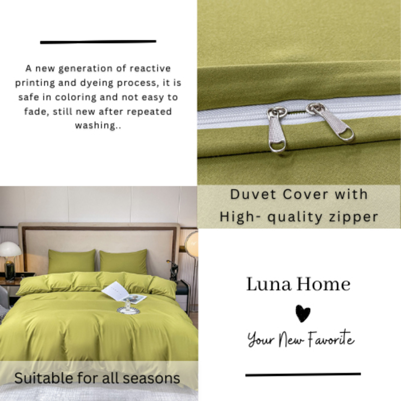 Luna Home Premium Quality Basic Double/Queen Size 6 Pieces, Duvet Cover Set, Pistage