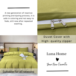 Luna Home Premium Quality Basic Double/Queen Size 6 Pieces, Duvet Cover Set, Pistage