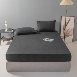 Luna Home 3-Piece Fitted Sheet Set, 1 Fitted Sheet + 2 Pillow Covers, Single, Black