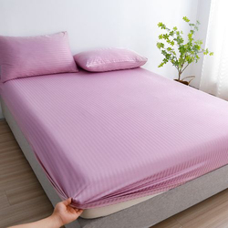 Luna Home 3-Piece Fitted Sheet Set, 1 Fitted Sheet + 2 Pillow Covers, King, Greige Violet