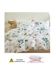 Deals For Less Luna Home 6-Piece Leaves Design Bedding Set, 1 Duvet Cover + 1 Fitted Sheet + 4 Pillow Cases, King Size, Green