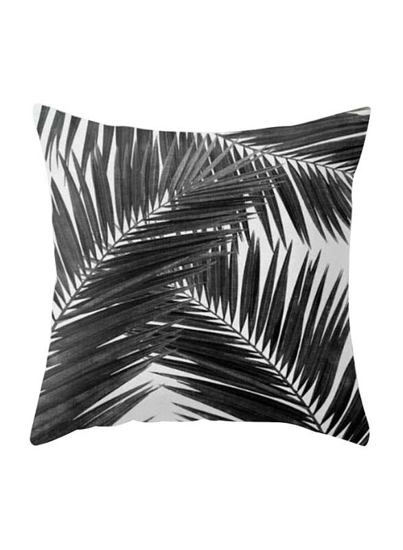 

Deals for Less Leaves Design Decorative Cushion Cover, Black/White