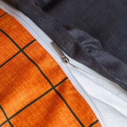 Deals For Less 6-Piece Stripes Design Bedding Set, 1 Duvet Cover + 1 Fitted Bedsheet + 4 Pillow Covers, Orange/Grey, King