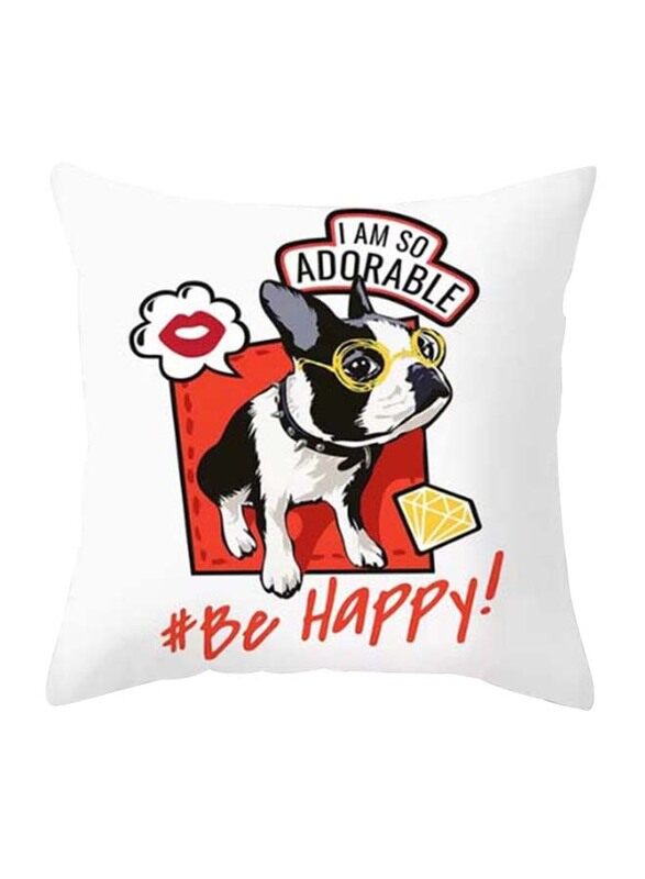 

Deals for Less Be Happy Dog Design Decorative Cushion Cover, Multicolour