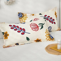 Luna Home 4-Piece Summer Flowers Design Bedding Set without Filler, 1 Duvet Cover + 1 Fitted Sheet + 2 Pillow Cases, Single, Multicolour