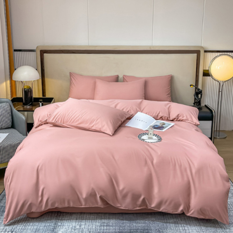 Luna Home Premium Quality Double/Queen Size 6 Pieces, Duvet Cover Set, Old Pink